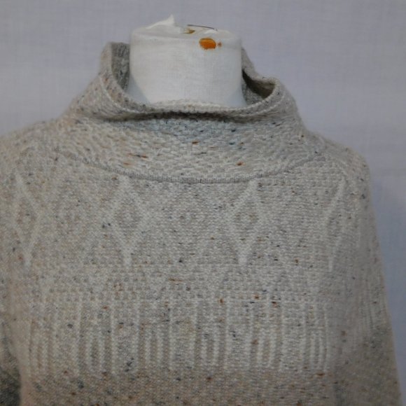 Woolrich Womens L cream beige speckled mock neck Wool Blend Sweater - Picture 7 of 14